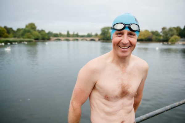 Image 5 Captain Harry Grantham before an early morning training swim